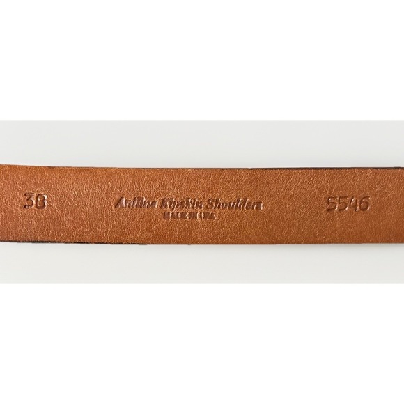 JOHNSTON & MURPHY Men's Brown Dress Belt Brass Buckle USA 38 - Picture 9 of 9